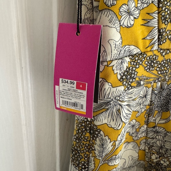 Liberty of London for Target Yellow Shift Dress, Flowers, 4, NWT - Picture 3 of 7